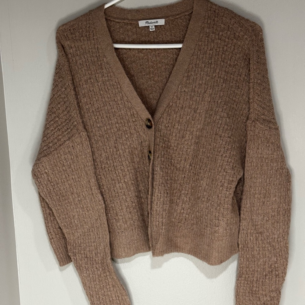 Madewell Alpaca Pinkish Brown Button-Up Cardigan